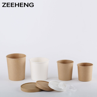 16 oz tek duvarlı çorba bardağı 320 gramlık güneş kağıdından yapılmış 40 gramlık PE kapaklı kapaklı