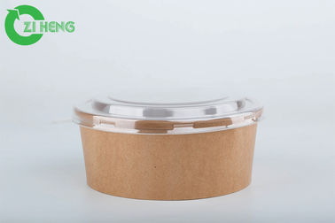 Tek Kullanımlık Özel Logo Baskılı Dayanıklı Kahverengi Kraft Kağıt 42oz Şeffaf Kapaklı Salata Kaseleri