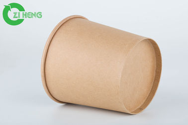 Çorba için Yüksek Kalınlıkta Kahverengi Kraft Kağıt Bardaklar 16oz Bir Duvar Yuvarlak Şekli