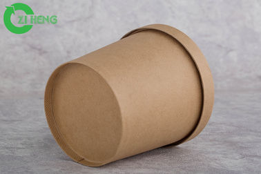 Tek Duvar Kalın Kraft Kağıt Çorba Bardak, Kapaklı Karton Kahverengi 8 Oz Kağıt Bardak