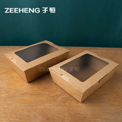 Pencere Kahverengi Kraft Kağıt Kutusu Kalınlığı 337gm PE kaplama ile geri dönüştürülebilir