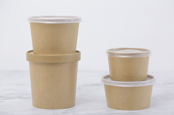 Paket Servis için Kapaklı Tek Kullanımlık Özel Baskı Salata Kağıdı Kasesi
